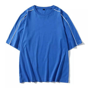 Camiseta Lisa bordada de gran tamaño con estampado de Jersey de algodón 100% para hombre, camiseta teñida de talla grande transpirable personalizable para hombre - Product Image 3