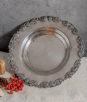 Plateau de service vintage en aluminium plaqué argent poli, fait main, de qualité supérieure, pour centres de table de mariage - Vente en gros