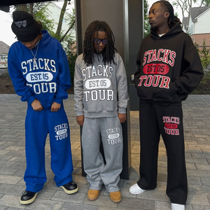 Ropa de calle de invierno Pantalones de chándal de 2 piezas para hombre Sudadera con capucha de lana de gran tamaño Baggy Windbreaker Sweatsuit de alta calidad - Product Image 6