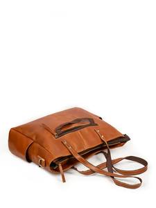 Sac fourre-tout de travail pour femme en cuir véritable Tan, motif bonbon tendance, deux fermetures éclair, grande capacité, pochette pour ordinateur portable 15 pouces, durable, pour tous les jours - Product Image 3