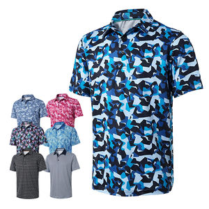 Polo de Golf transpirable de secado rápido para hombre OEM, estampado completo personalizado, tela de punto antiarrugas al por mayor, garantía de calidad - Product Image 4