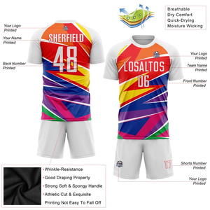 Ensemble de football original en gros, uniforme de football, kit de football personnalisé, logo sur le devant, 100% polyester, séchage rapide - Product Image 3