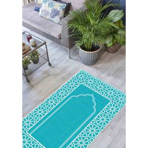 Alfombra de Oración Islámica Azul: Decoración Musulmana para el Hogar Impresa en 3D, Alfombra Delgada No Tejida - Product Image 4