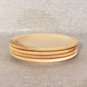 จานไม้ทำมือรักษ์โลก ดีไซน์คลาสสิก ขัดเงา รูปทรงกลม ชุดอาหารค่ำ 50 ชิ้น อุปกรณ์เสริมสำหรับงานเลี้ยง - Product Image 1