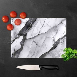 Tabla de cortar de mármol decorativa con vetas únicas Ideal para cocinas de lujo Restaurantes Casas y estilismo de alimentos - Product Image 1