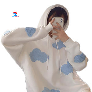 Sudadera con capucha bordada abullonada personalizada Hombro caído 450 GSM Sudadera con capucha Diseño personalizado Chenille Bordado Sudadera con capucha Señoras - Product Image 1