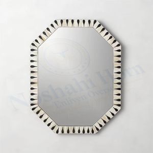 Cadre de miroir incrusté d'os de luxe miroir mural incrusté d'os miroir incrusté d'os de meilleure qualité par Noshahi corne animer outre-mer de l'inde - Product Image 1