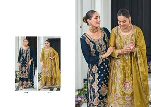 Fuente directa para la nueva colección Real Chinon bordado trabajo Salwar Kameez indio y paquistaní fiesta desgaste listo-hecho - Product Image 2