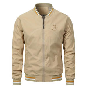 Chaqueta Bomber de Nylon/Poliéster para Hombre, Ligera, Resistente al Viento, Transpirable, Ecológica, con Cuello Alto y Letras, para Invierno - Product Image 1