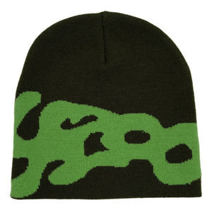 Gorros con puños de invierno para hombre con forro polar de punto acanalado acrílico con logotipo personalizado de MOQ bajo bordados a mano con parche de goma - Product Image 1