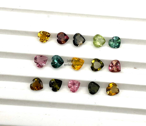 6mm Top Grade Tourmaline Craved Heart Cut Perles De Pierres Précieuses En Vrac Pour La Fabrication De Bijoux Pierre Multi Tourmaline Naturelle De L'Inde - Product Image 1