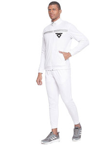 Full <b>white</b> <b>tracksuits</b> sets men training wear wholesale prize jogging suits with custom logo printed - Product Image 5