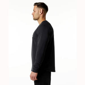 <b>Men's</b> Full <b>Sleeve</b> <b>T</b>-<b>Shirt</b> 100% Cotton Crew Plain Blank Design <b>Long</b> Sleeved in <b>Black</b> Color Customized Tees with Blank Design - Product Image 4
