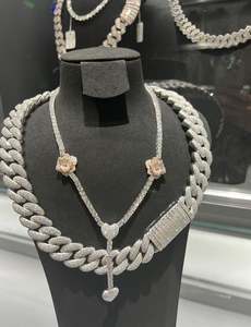 Cadenas Cubanas y de Tenis de Plata de Ley 925 con Moissanita VVS, Estilo Hip Hop, 26 mm y 5 mm, 100 g - Product Image 2