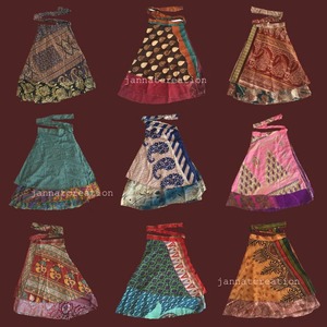 Venta al por mayor Lote De Seda Sari Señoras Magic Wrap Falda eversible Dos Capas Seda Wrap Faldas Para Mujeres al Mejor Precio - Product Image 4