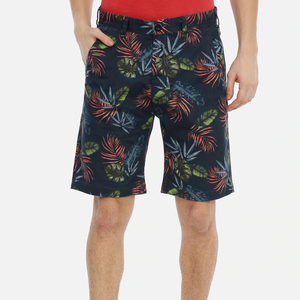 Navy Blue Solid Eco-Friendly Worsted Fabric <b>Shorts</b> for <b>Men</b> <b>Elastic</b> <b>Waist</b> Casual Beachwear Summer - Product Image 1