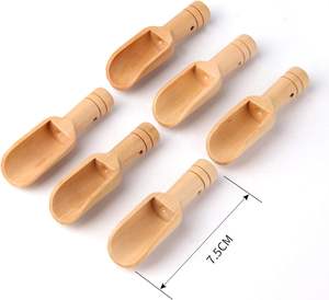 Small Wooden Scoops, Little Wooden <b>Spoons</b> for Jars/Bath Salts(12PCS) 3 inches long - Product Image 2