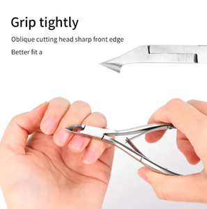 Ensemble de cuticules de manucure professionnelle personnalisée 3 pièces kit d'ongles en acier inoxydable courbé pour les doigts sac séparé emballage-pour bébé - Product Image 3