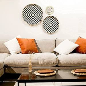 Plateaux en bambou naturel faits à la main pour les décorations de salon, meilleure vente plateau décoratif rond tissé à la main du Vietnam - Product Image 3