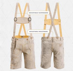 Shemax Trachten formel taille moyenne couleur unie pour hommes Lederhosen gris ombré OEM personnalisé nouveau short bavarois Oktoberfest - Product Image 2