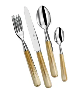 Juego de cucharas de oro y plata hechas a mano de lujo, cubiertos artesanales elegantes para comedor elegante y Decoración de mesa para el hogar - Product Image 2