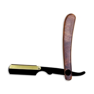 Rasoir de barbier classique en bois, finition inoxydable, rasoir de barbier pour un rasage propre - Product Image 2