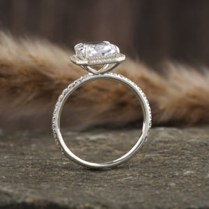 Bague de fiançailles en diamant de laboratoire 950 Platine IGI Certificat Trendy Luxuous Prong Setting Cut Cadeau personnalisable - Product Image 3