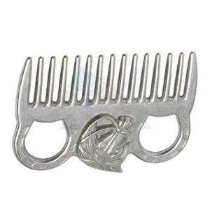 Vente en gros de peignes à cari pour chevaux avec logo personnalisé équipement de toilettage professionnel en aluminium pour des soins de cheval efficaces, le nettoyage et l'excrétion - Product Image 5