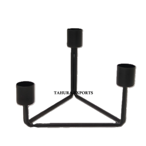 Elegant And Simple <b>Black</b> Metal Candle <b>Holder</b> <b>Candlestick</b> for Home Decoration Premium Quality Luxury Metal Candle Stand Finished - Product Image 1