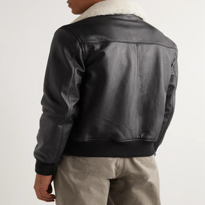 Chaqueta de Cuero Suelta de Diseño Nuevo, Chaqueta Universitaria de Lana con Parches de Tela, Chaqueta Bomber de Béisbol para Hombre - Product Image 4