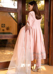 Robe de créateur pour dames ethniques indiennes costumes de pelouse cousus pakistanais 3 pièces 2023 nouveaux costumes pakistanais à la mode en ligne - Product Image 5