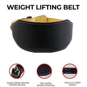 Ceinture de musculation unisexe en cuir de vache, ceinture de musculation en cuir PU, soutien pour redresser le dos, équipement de fitness en gros, ceinture de musculation noire - Product Image 3