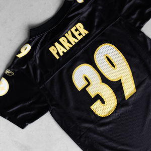 Vente en gros sur mesure de maillot de football américain rétro en maille entièrement imprimé par sublimation short de style streetwear surdimensionné - Product Image 4