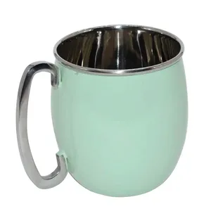 Premium Moscow Mule Mug en acier inoxydable avec finition verte Parfait pour le thé, le lait, la bière et le café - Product Image 3