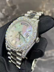 Royal Style <b>Mens</b> Quartz Moment Watch with Moissanite Diamond Decoration Premium <b>Stainless</b> <b>Steel</b> Watch for Office Events & Gifts - Product Image 3