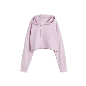 Sweat-shirt à capuche court 100% coton pour femme, vêtement de rue, blanc, personnalisé, à la mode - Product Image 1