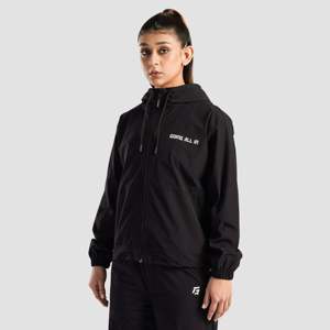 Chaqueta Utilitaria con Capucha Zephyr Negra para Otoño, Resistente al Viento, con Cuello, 100% Poliéster, Capucha Desmontable - Product Image 3