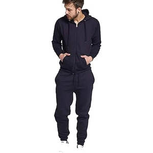Ensemble de survêtement athlétique à fermeture éclair pour hommes, survêtement d'entraînement à la mode, survêtement à capuche, pantalon de course à pied, jogging, 2 pièces - Product Image 1