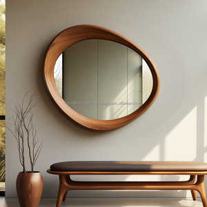 Grand miroir mural décoratif en bois fait à la main, léger, écologique, style Art déco, pour la maison et l'hôtel, marque KALATRI - Product Image 2