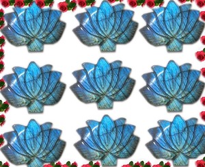 หินลาบราดอไรต์ขัดเงาแบบใหม่ได้รับการรับรองว่าดอกบัวได้รับการรับรองจาก IGI จี้ดอกบัวที่น่ารักมากเครื่องประดับหินวันเกิด - Product Image 1