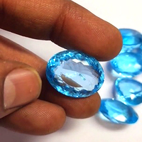 Haute qualité 10pcs naturel pour topaze bleue suisse 20mm-23mm pierres précieuses ovales à facettes 325cts Lot pierres précieuses en vrac $337 US