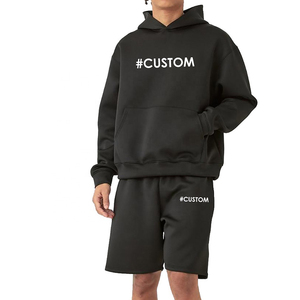 DCY, conjuntos cortos de 2 piezas de forro polar de algodón con logotipo personalizado para hombres, conjunto de ropa de hombre de alta calidad, conjunto de dos piezas con capucha y pantalones cortos - Product Image 4