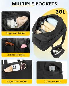 Bolsa de Viaje Ligera de 30L, Bolsa de Gimnasio para Mujeres y Hombres, Artículo Personal con Compartimento para Zapatos y Bolsa de Aseo - Product Image 3