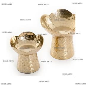 Ensemble de 2 bols décoratifs de tailles différentes en acier inoxydable martelé pour fruits secs, fabriqués en Inde - Product Image 3