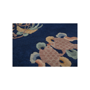Alfombra de Lana Anudada a Mano Pechino Azul Paem-1503 con Patrón Floral, Alfombra Rectangular para Sala de Estar, Pasillo, Entrada - Product Image 3