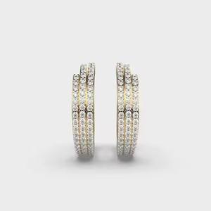 Pendientes de aro de diamantes atemporales para el trabajo Citas de cena Estilo de fin de semana para la elegancia diaria Venta de exportación desde la India - Product Image 1