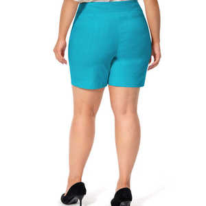 Pantalones Cortos Bermuda de Cintura Alta Talla Grande Jenna Rose con Dobladillo Tulipán y Bolsillos, Elásticos, Ideales para el Trabajo, Primavera, Verano, Otoño, Cómodos para la Oficina - Product Image 5