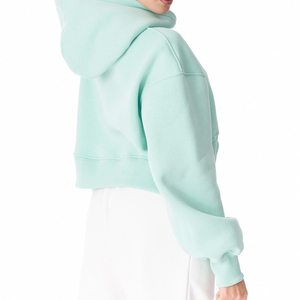 Sudadera con Capucha de Forro Polar de Diseño Moderno, Estilo Holgado Informal, Marca OEM, Sudadera Corta de Forro Polar Grueso con Hombros Caídos, Ropa de Calle Acogedora para Invierno - Product Image 6