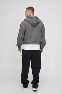 เสื้อฮู้ดผ้าฝ้ายมีฮู้ดเสื้อฮู้ดดีไซน์แบบ100% โลโก้รุ่นสั้น - Product Image 2