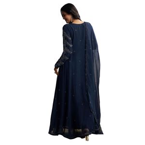 ชุด anarkali ลูกปัดสีฟ้ากับ dupatta สำหรับผู้หญิงเครื่องแต่งกายชาติพันธุ์แฟชั่นตามสั่งผู้ผลิตชุดปาร์ตี้ - Product Image 6